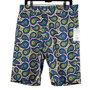 NWT Men's Flow Golf By Flow Society, Paisley Print Golf Shorts, Size 32